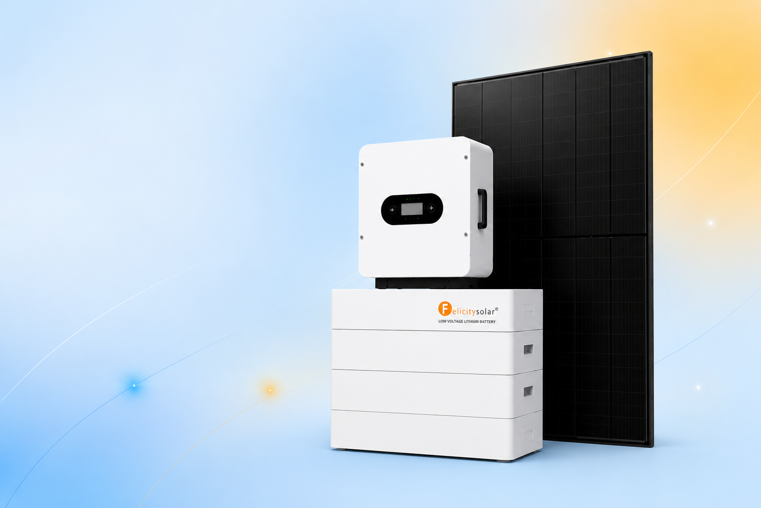 Solaranlage Komplettpaket — Fullblack Modul, Felicity Hybrid-Wechselrichter und Lithium-Speicher