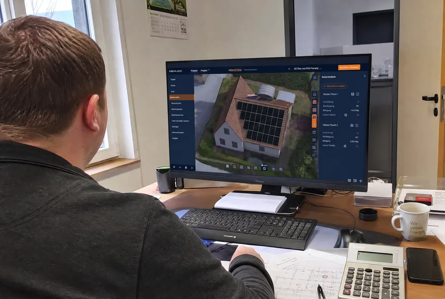 3D-Planung der Solaranlage am Bildschirm